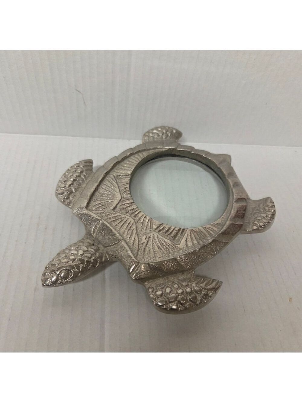 Silver-tone Decorative Magnifier Turtle